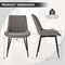 Costway Dining Chair Set of 2 Upholstered Leisure Chairs with Metal Legs Padded Seat Brown/Grey